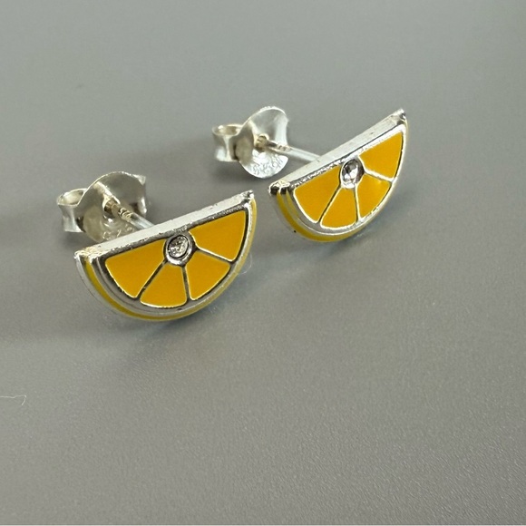 Sterling Silver Cubic Zirconia Lemon Ear Studs - Picture 10 of 13